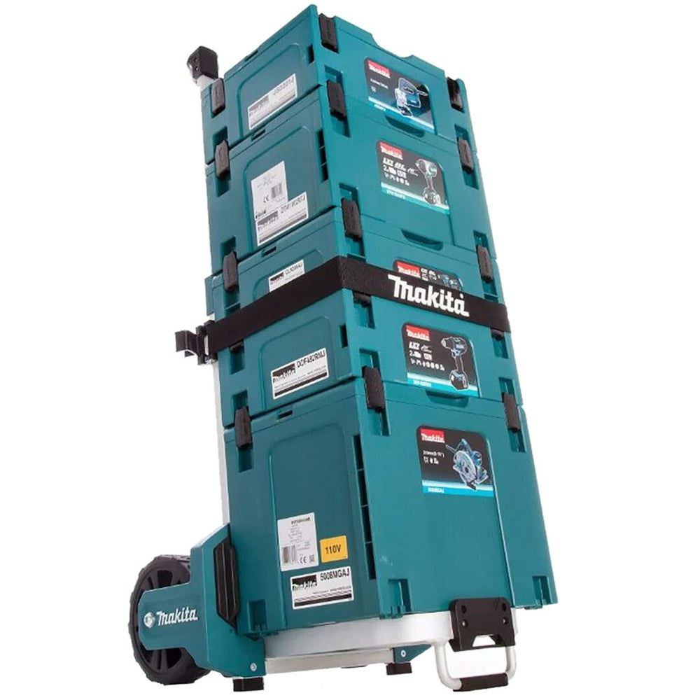 Stackable Tool Storage Case Set With Integrated Transport Trolley