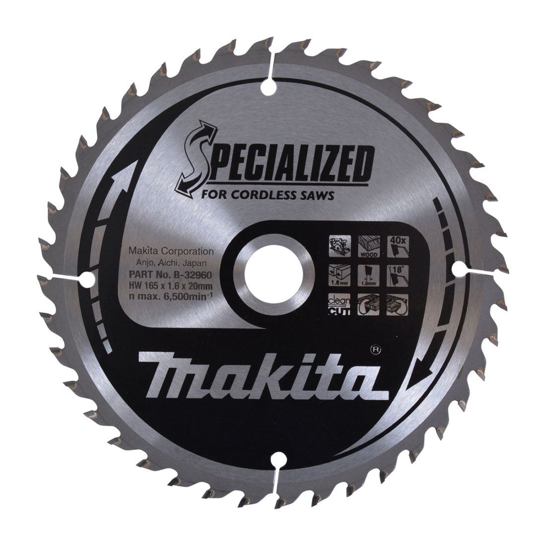 165mm 40T Specialized Wood Circular Saw Blade for Cordless Saws
